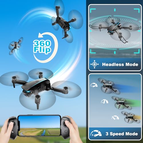 1080P HD Foldable Drone with 2 Batteries and Carrying Case A622008