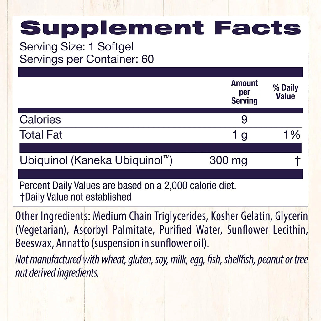 Ubiquinol 300 mg 60 Softgels F7942