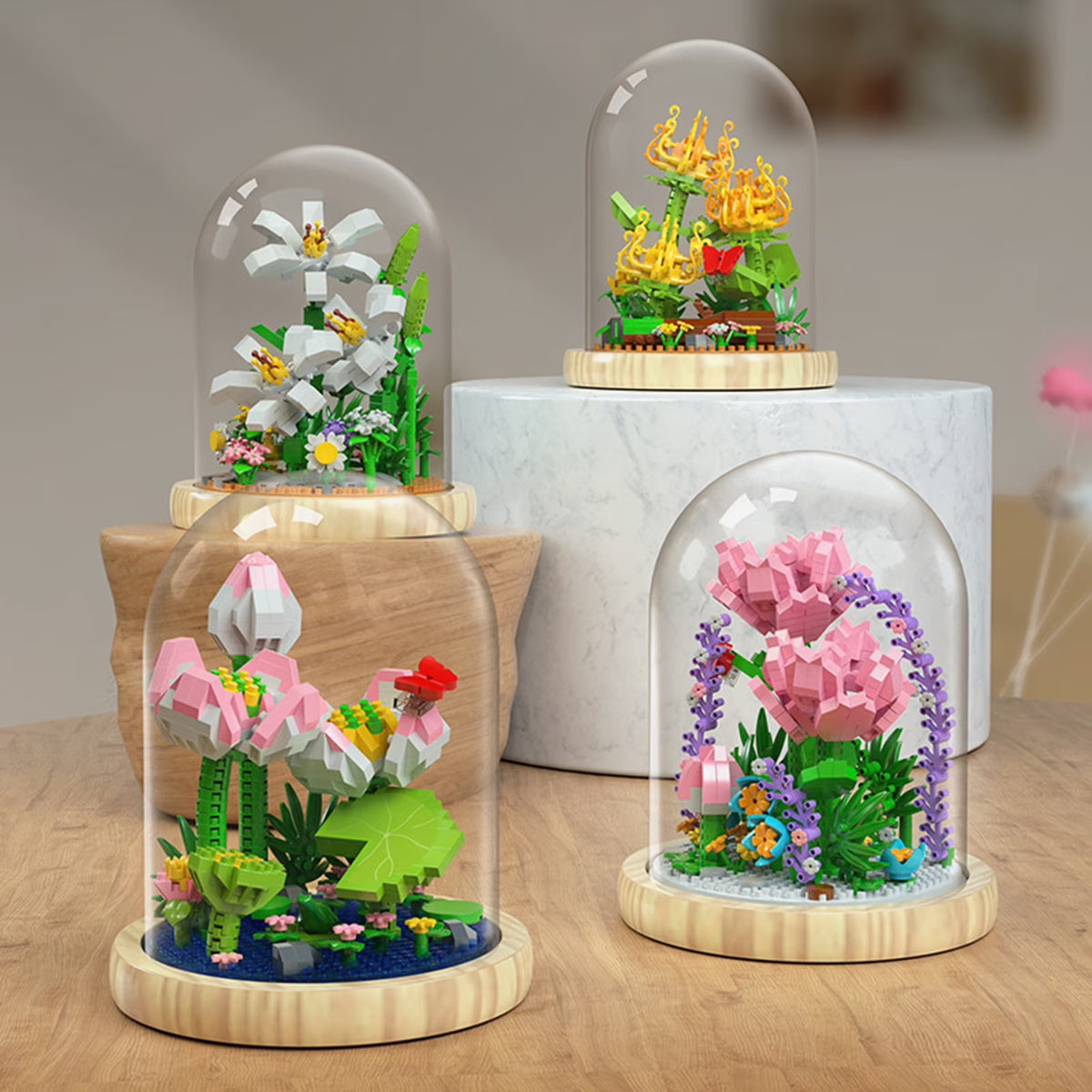 DIY Building Blocks Set with Wooden Base T858