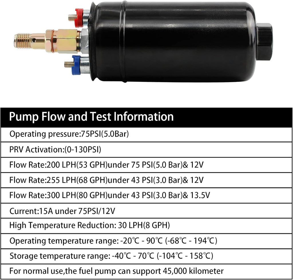 300LPH External Fuel Pump 12V 145psi Pack of 2 P427