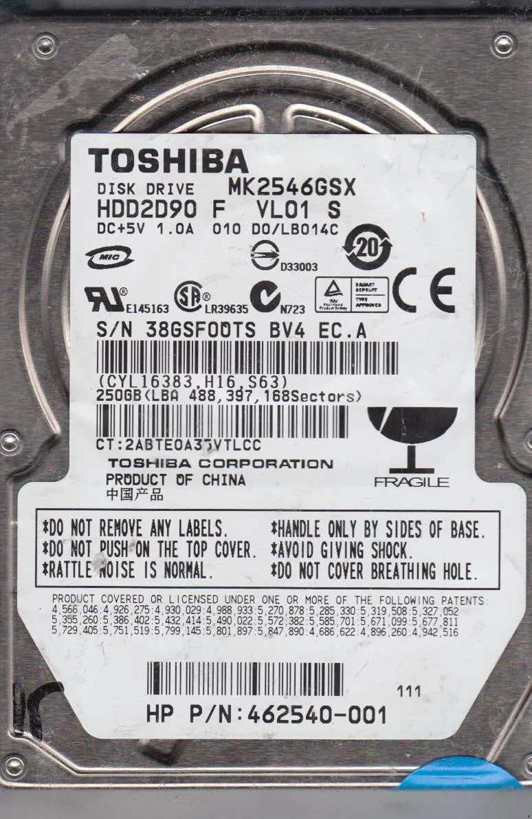250GB SATA 2.5 Hard Drive L745651