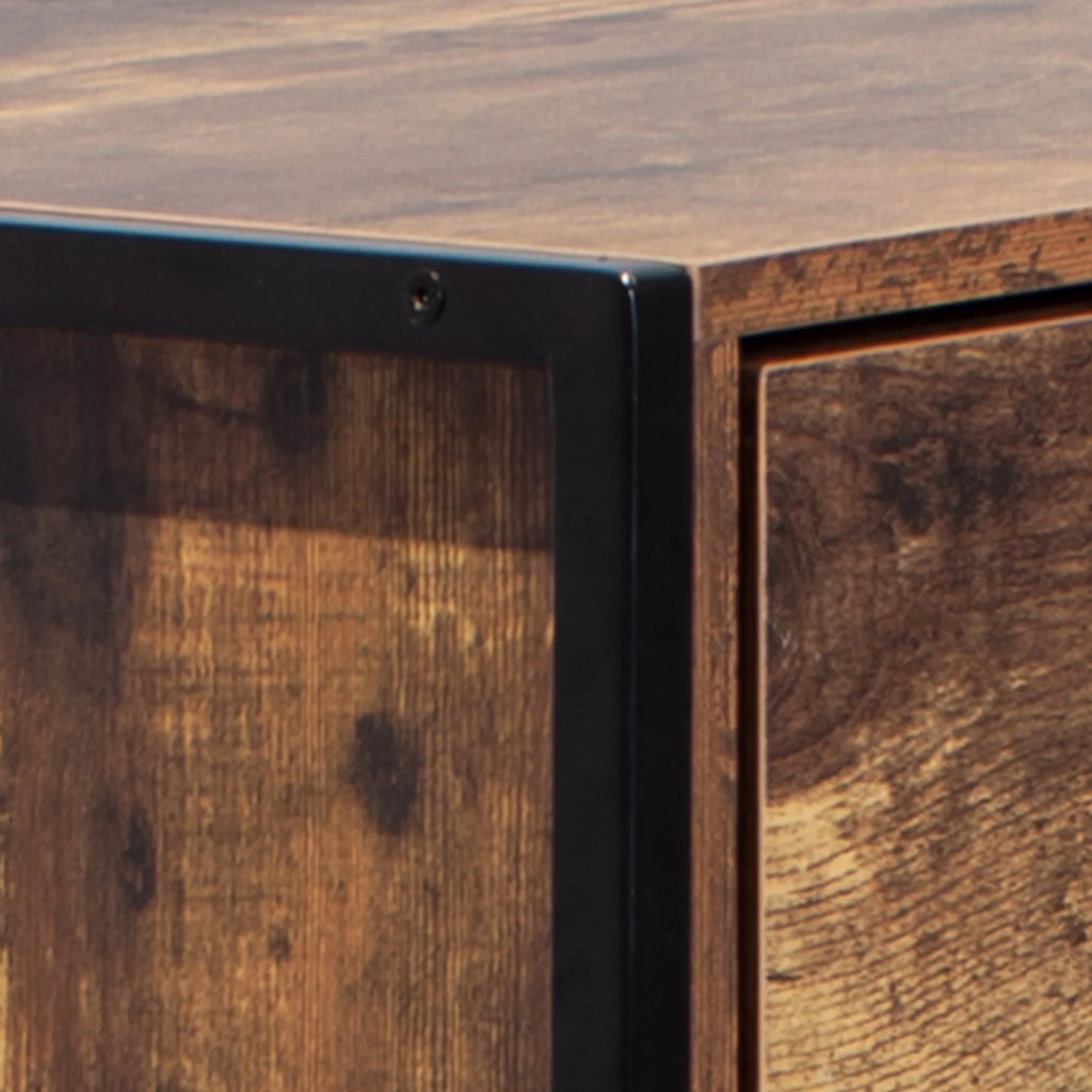 Rustic Brown 4 Drawer Wood Dresser U190954