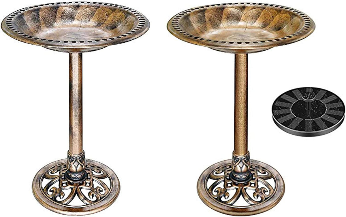 28 Inch Copper Polyresin Bird Bath P837968