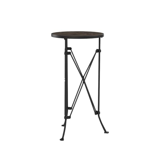 Round Metal Accent Table, 25", Black M99587