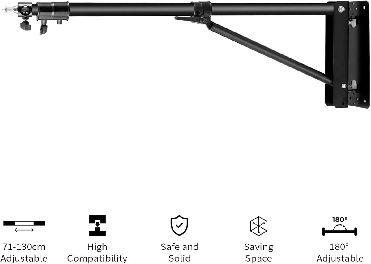 Wall Mount Boom Arm with Triangle Base Adjustable Camera Mount E67605