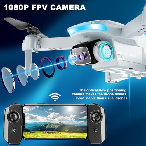 1080P HD Foldable Drone with 2 Batteries and Carrying Case A622008