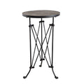 Round Metal Accent Table, 25", Black M99587