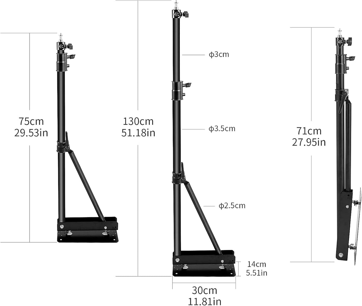 Wall Mount Boom Arm with Triangle Base Adjustable Camera Mount E67605