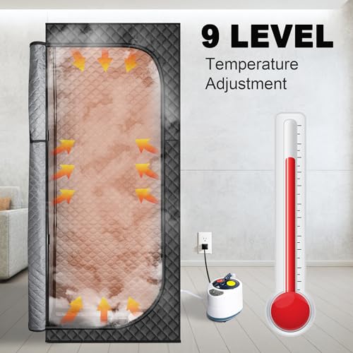 Portable Steam Sauna Box with 2.6L & 1500W±10% Folding Chair X90764
