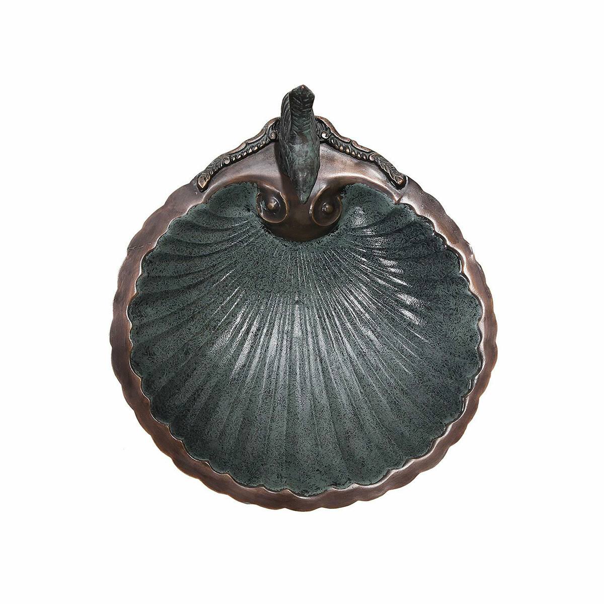 Scallop Shell Birdbath with Wall Mount Bracket S3326