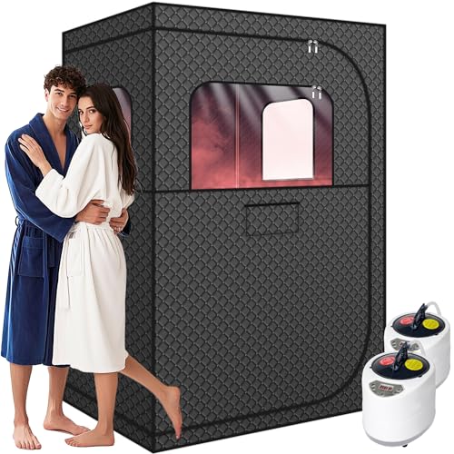 Portable Steam Sauna Box with 2.6L & 1500W±10% Folding Chair X90764