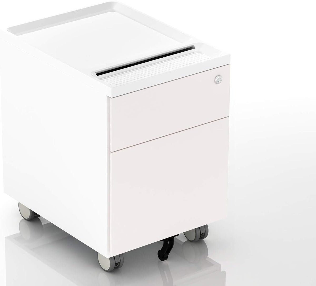 2 Drawer Mobile Filing Cabinet with Lock and Casters S70645