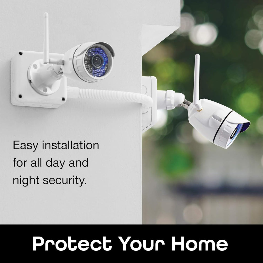1080p HD Outdoor Smart Wi-Fi Security Camera with Night Vision, Motion Alerts, IP66 Weatherproof, White Y701