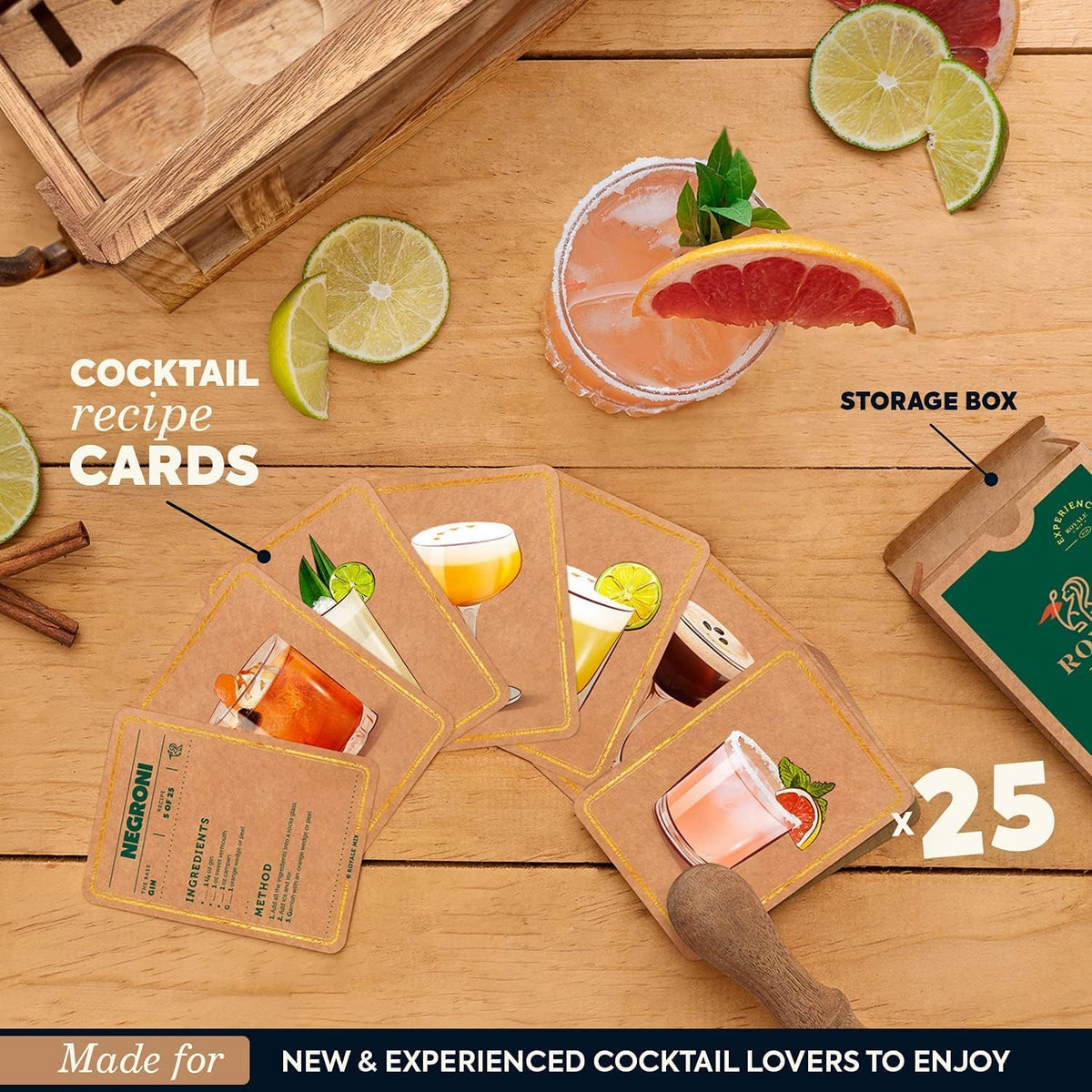 12 Piece Stainless Steel Bartender Kit with Wooden Stand R8236