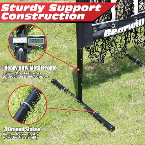 9 Hole Baseball Softball Pitching Net with Strike Zone W2625