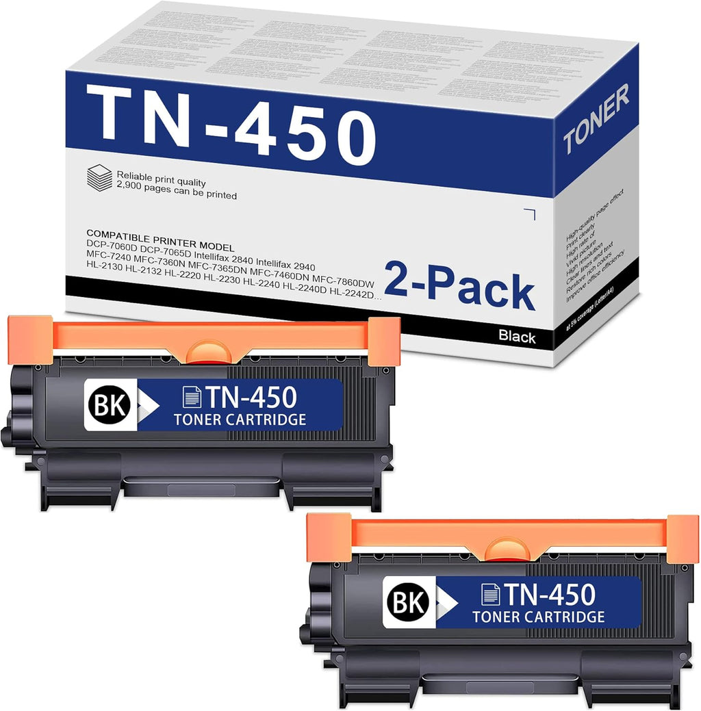 Compatible TN450 Toner Cartridge Black 2-Pack I54505