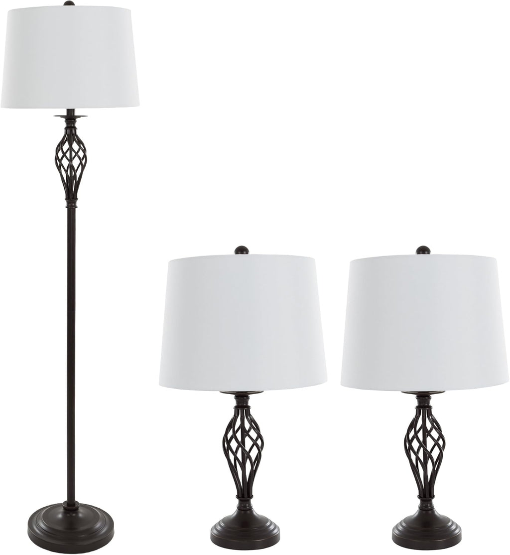 Table Lamps and Floor Lamp Set of 3 N9152