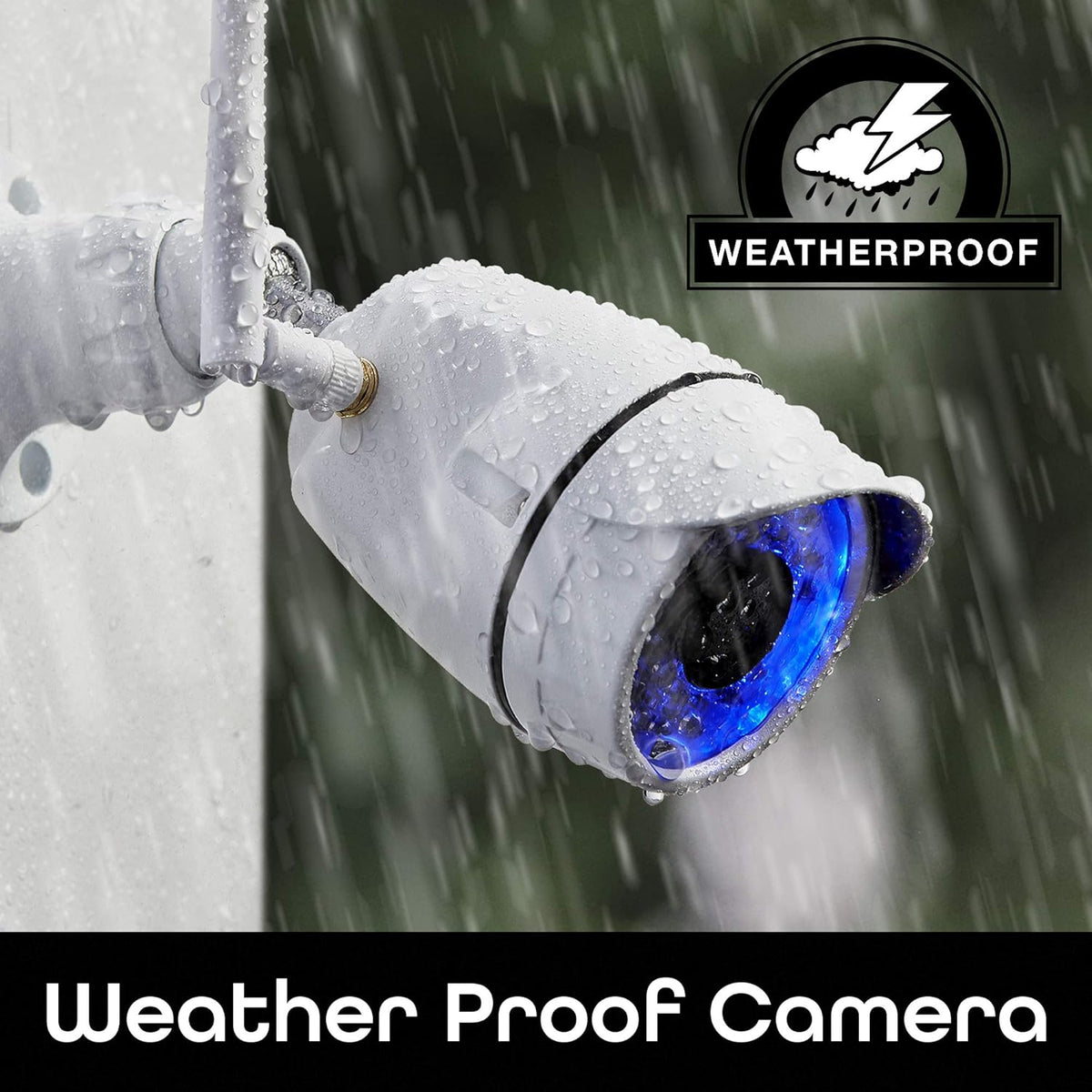 1080p HD Outdoor Smart Wi-Fi Security Camera with Night Vision, Motion Alerts, IP66 Weatherproof, White Y701