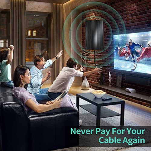 HDTV Antenna with Signal Amplifier & Long Thick Coaxial Cable G970034