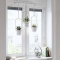 White & Brass Hanging Planter S6863