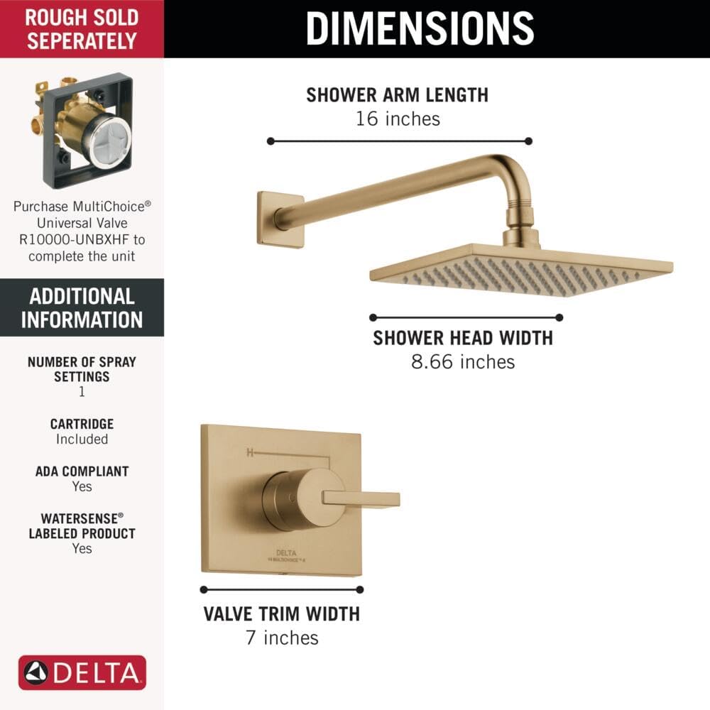 Gold Rain Shower Head Shower Faucet Set H1203