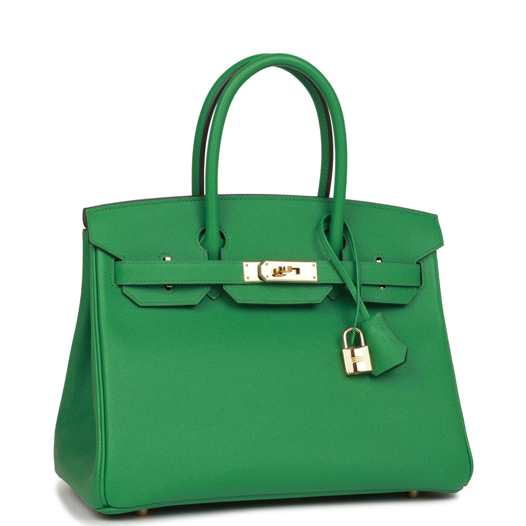 Pre-owned Birkin 30 Cactus Epsom Gold Hardware A7470