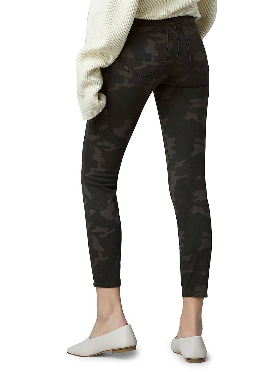 Skinny Mid Rise Crop 32 Dark Camo N646