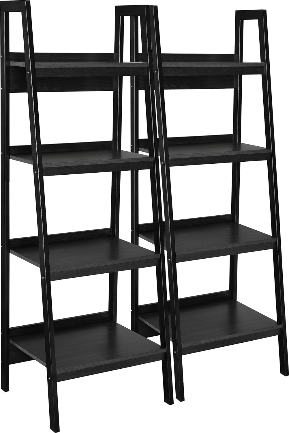 Black 4 Shelf Ladder Bookcase O72475