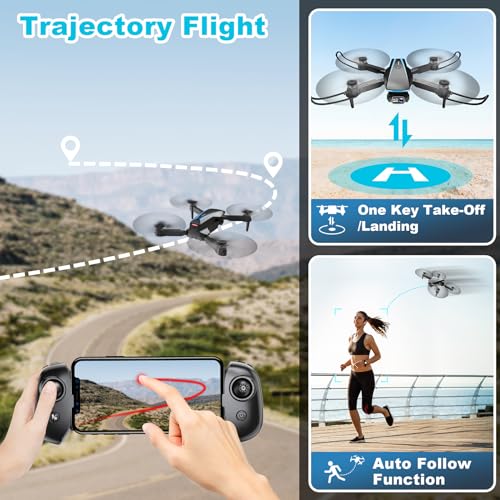 1080P HD Foldable Drone with 2 Batteries and Carrying Case A622008