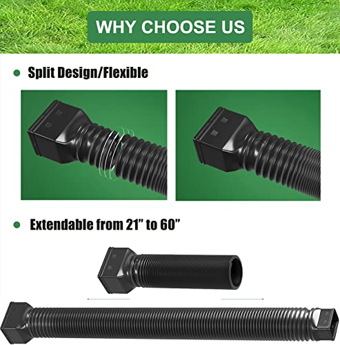 2 Pack Flexible Black Rain Gutter Downspout Extensions P45941