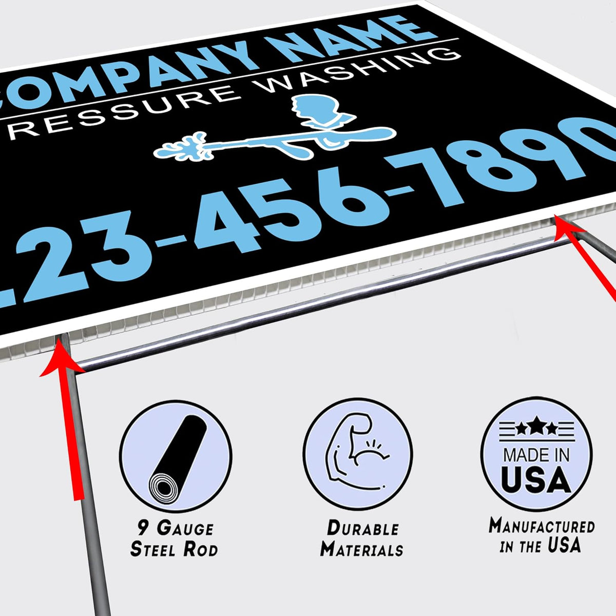 Plastic 18x12" Double-Sided Print Waterproof Signs, Pack of 2 J503