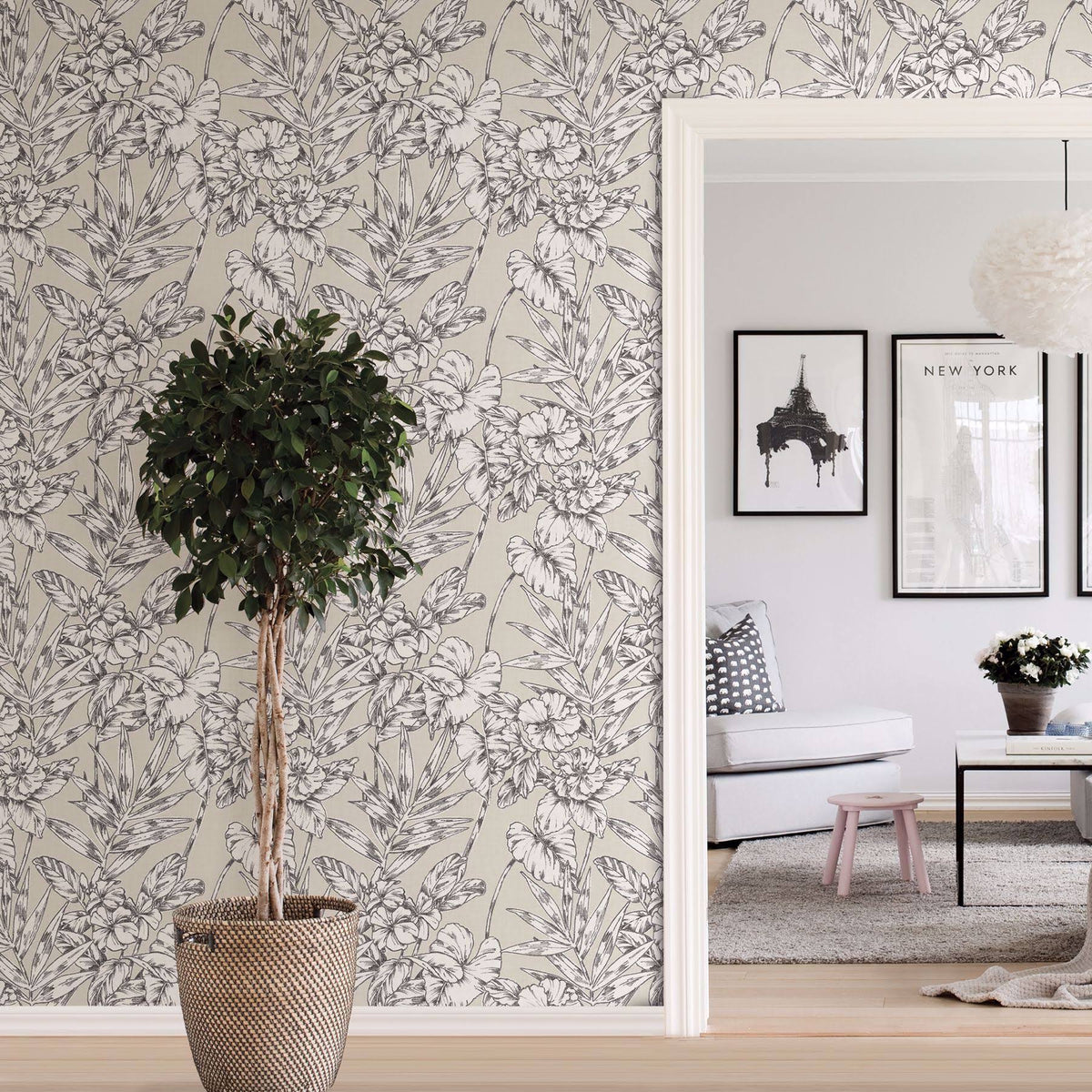 Grey Peel and Stick Wallpaper B599
