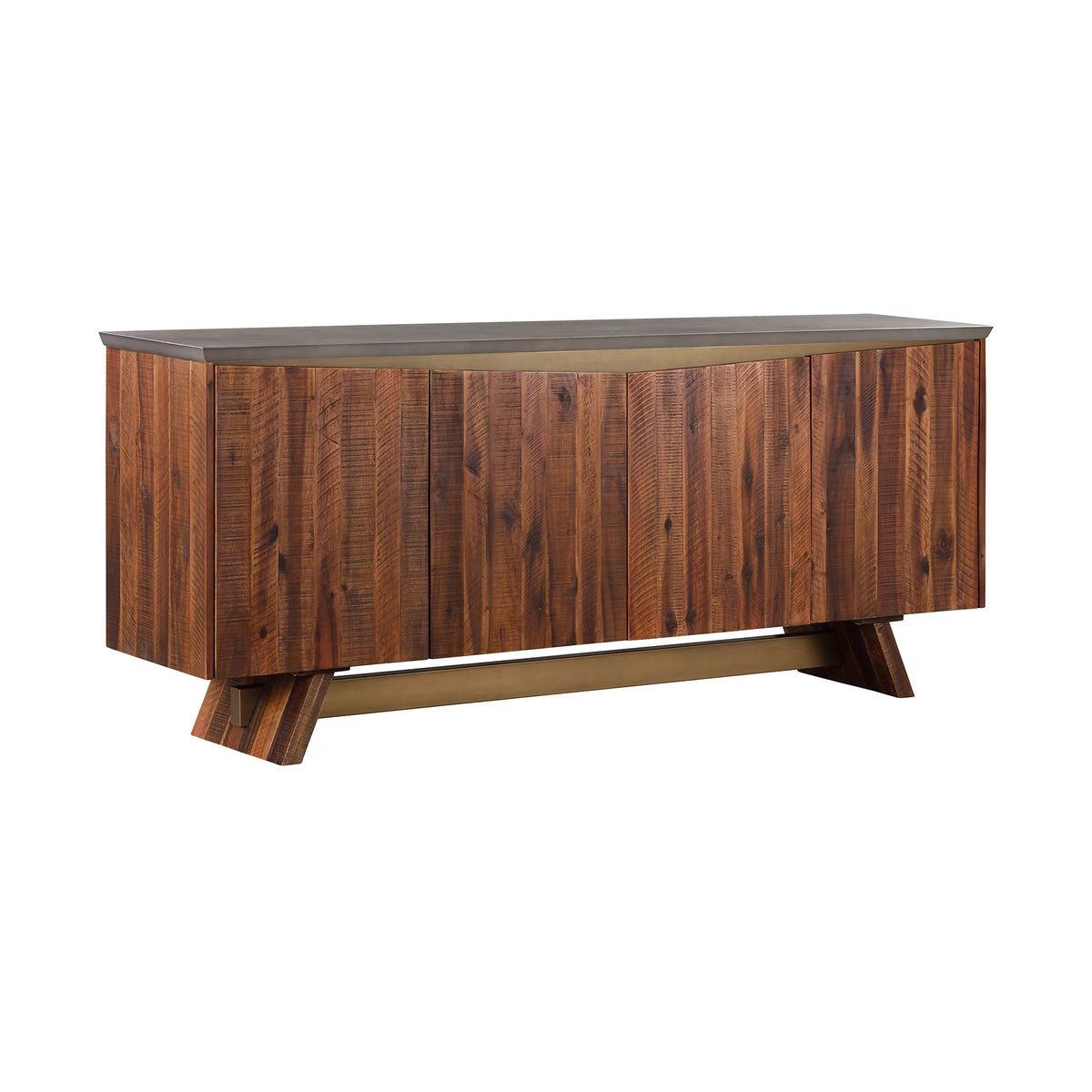 4 Door Acacia Wood and Concrete Sideboard Buffet T27072