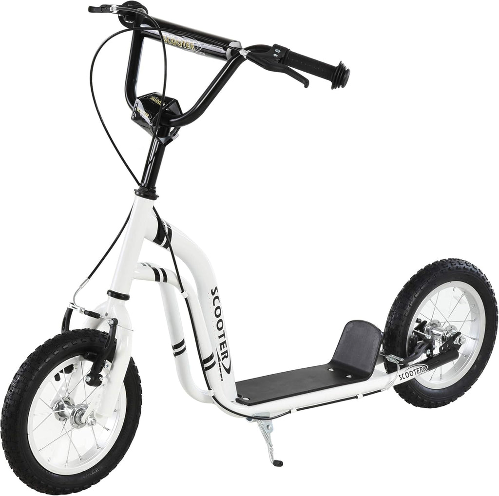 White 12-Inch Youth Scooter with Dual Brakes F6117