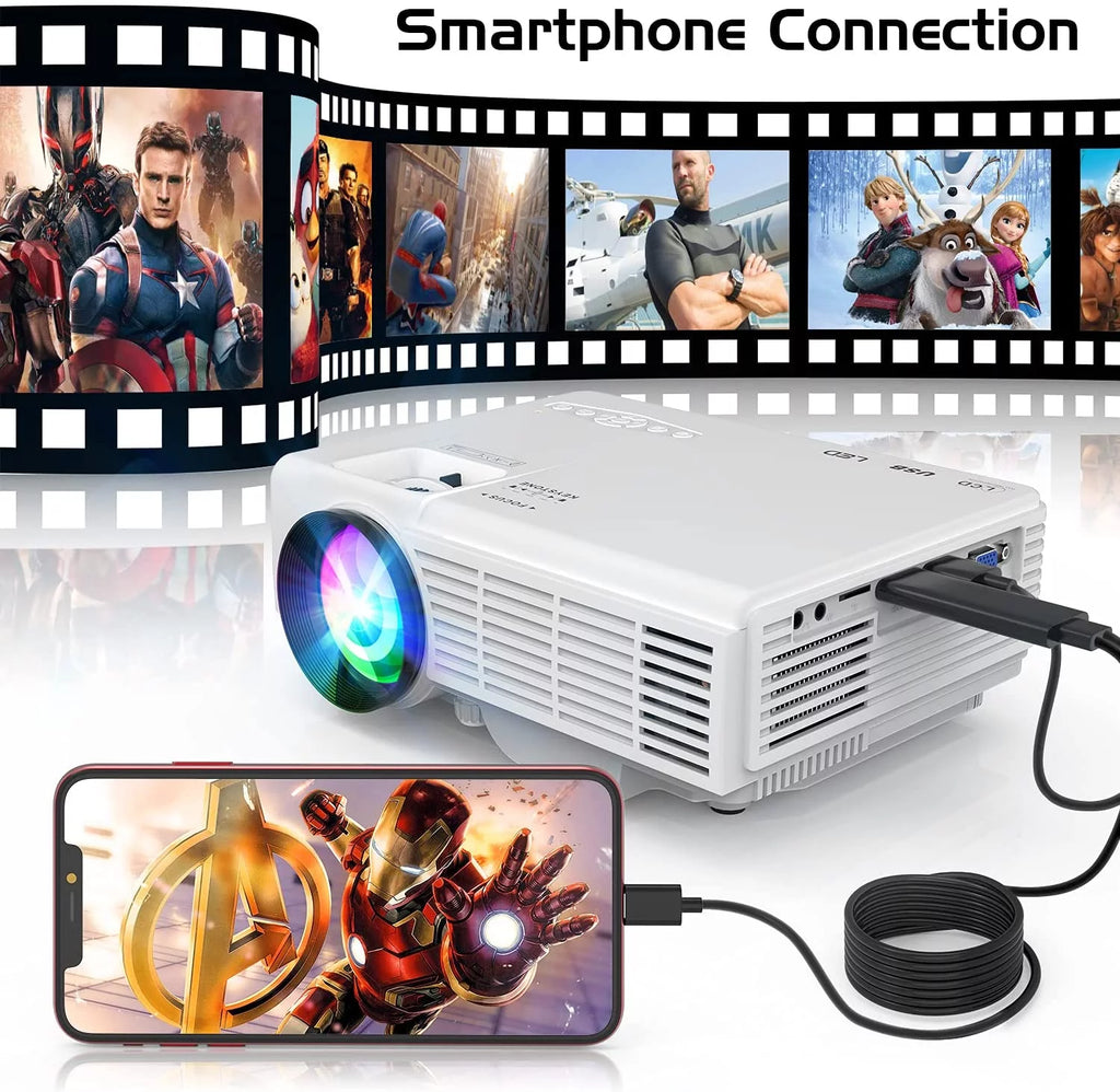 Portable Movie Projector with 100 Projector Screen U565