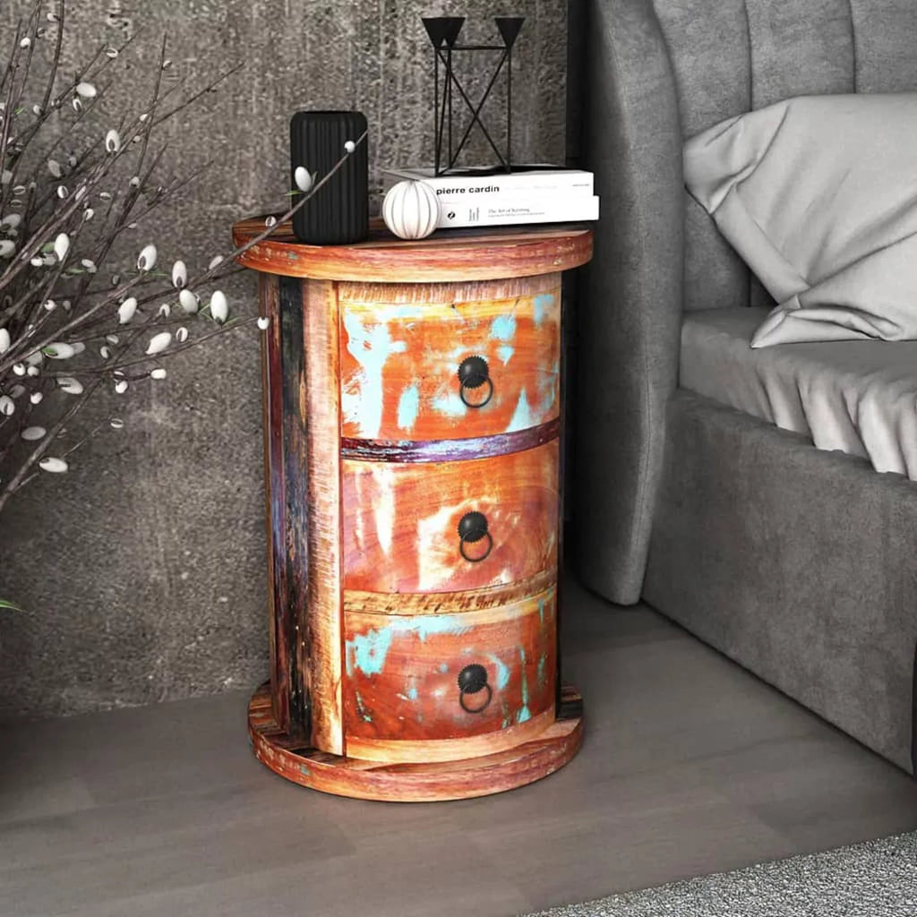 Reclaimed Solid Wood Cabinet with 3 Drawers F435