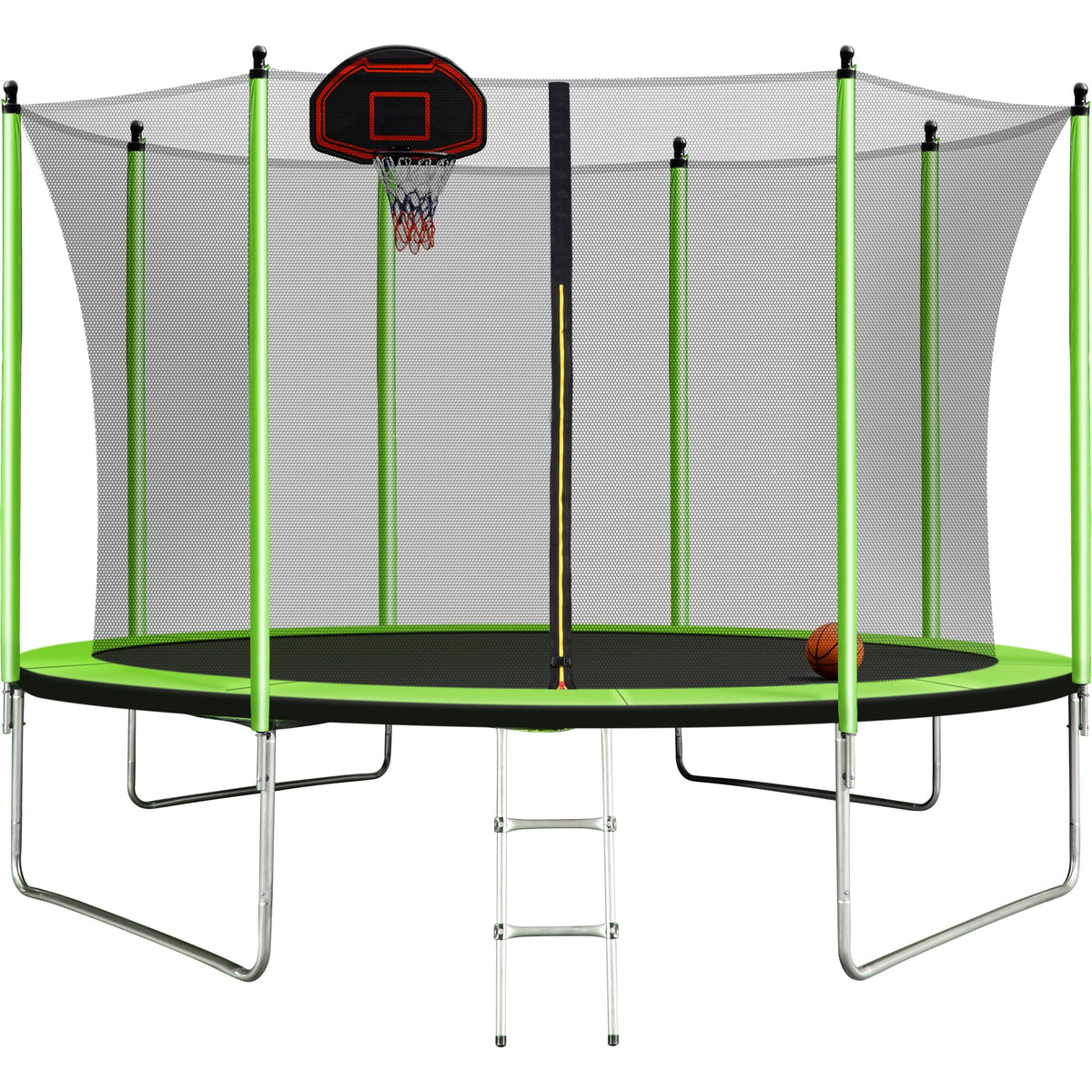 10FT Trampoline with Basketball Hoop and Ladder E62588