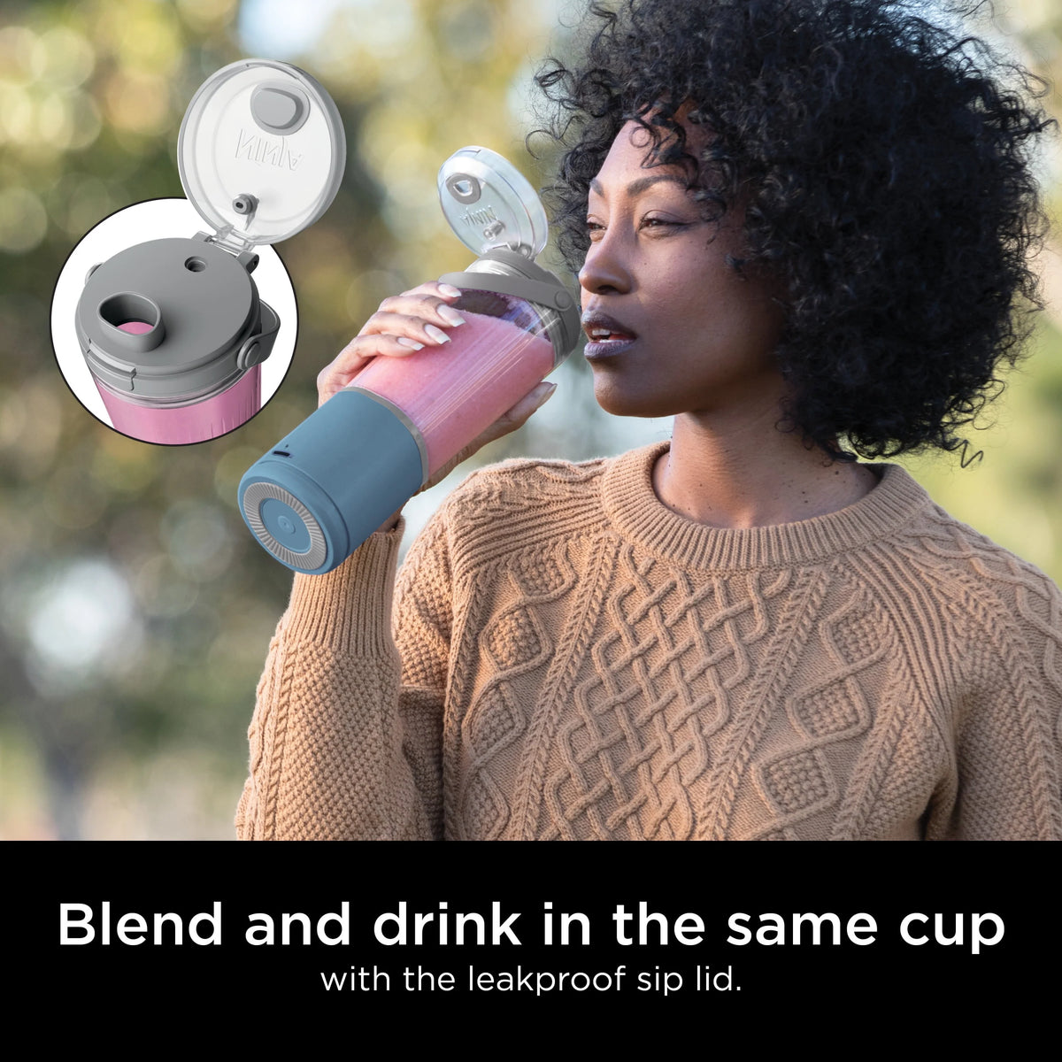16 oz. Portable Blender with Leak Proof Lid, Black Q325232