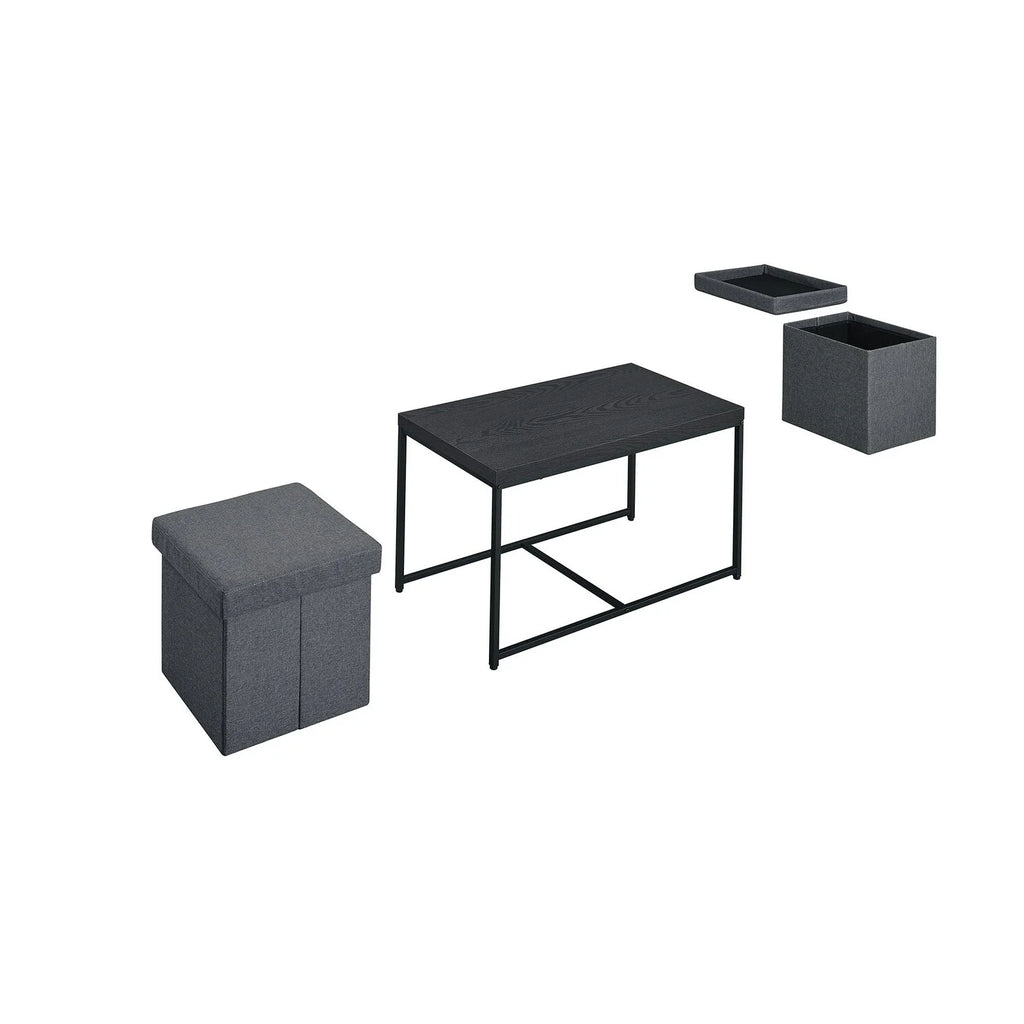 Oak Wood Grain 3 Piece Coffee Table Set P21068