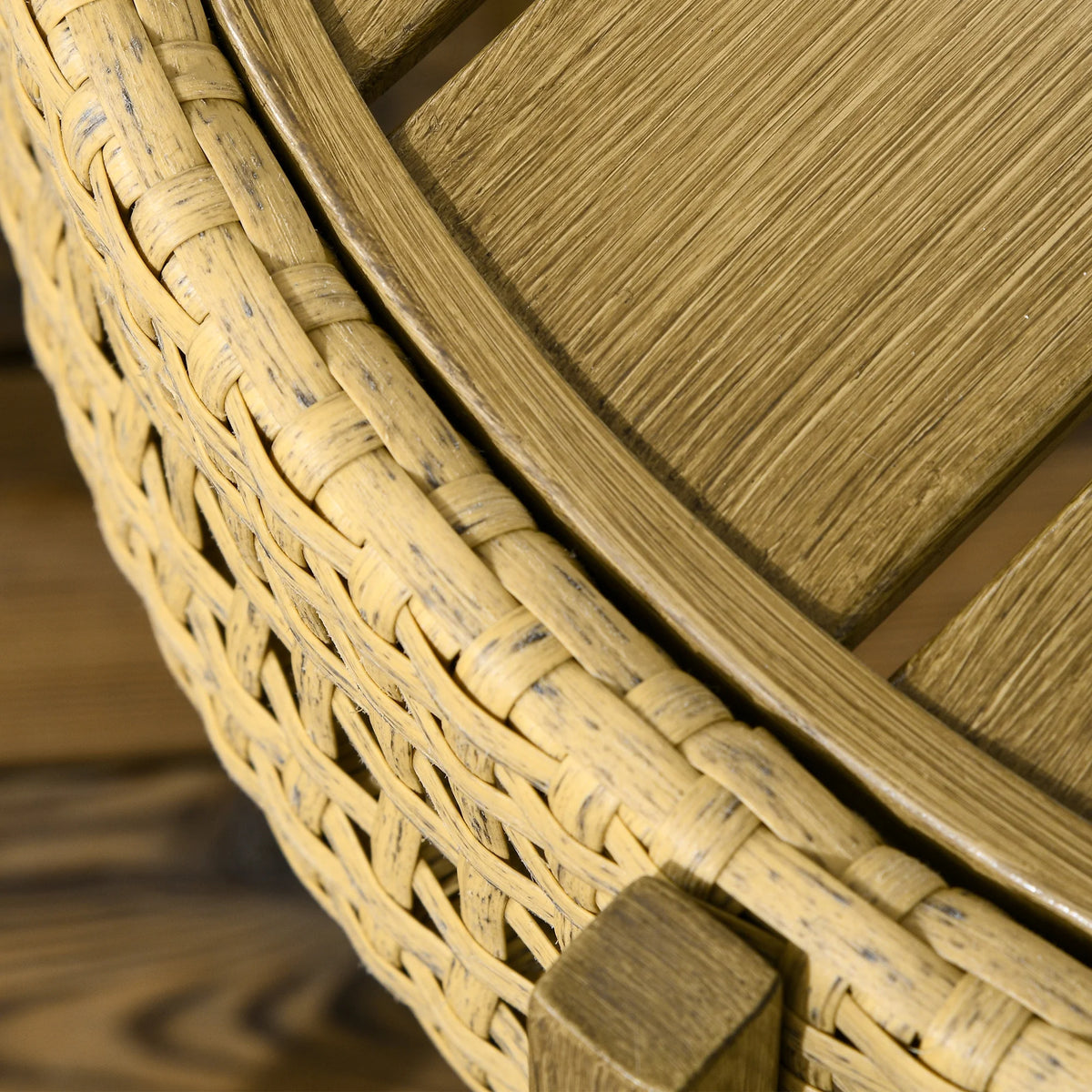 Brown Wicker Patio Table Set N76053