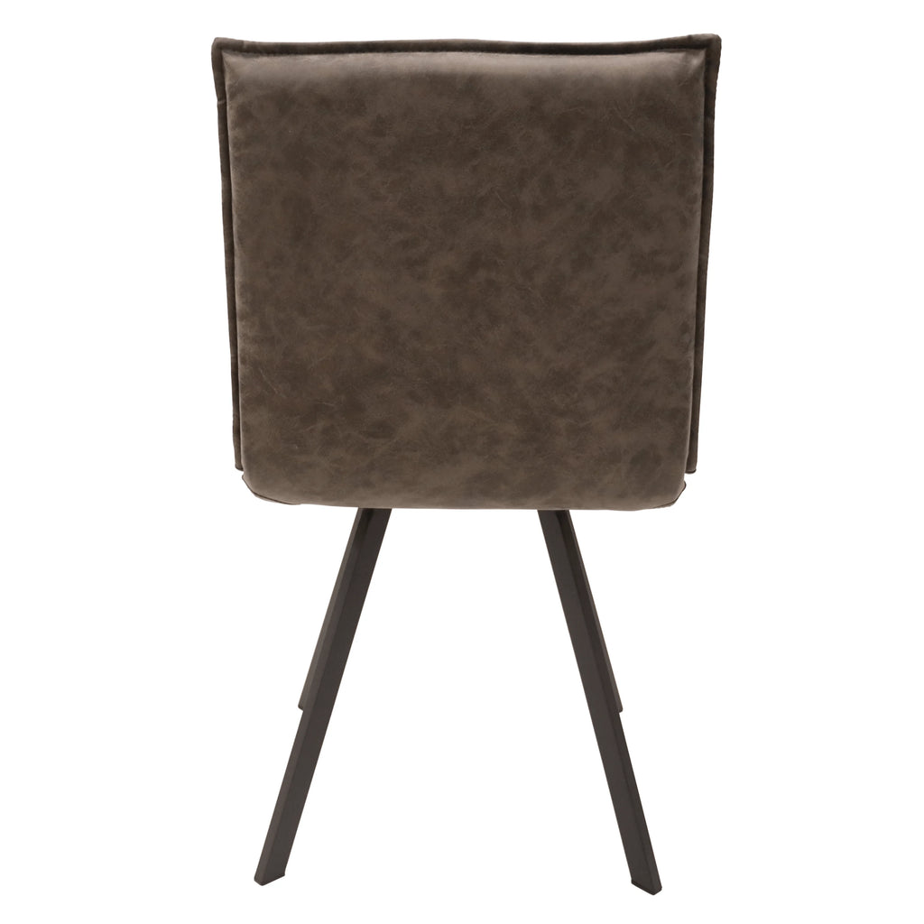 Grey Leather Dining Chair Set of 3 O161223