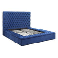 Blue Velvet Upholstered Platform King Bed L252856