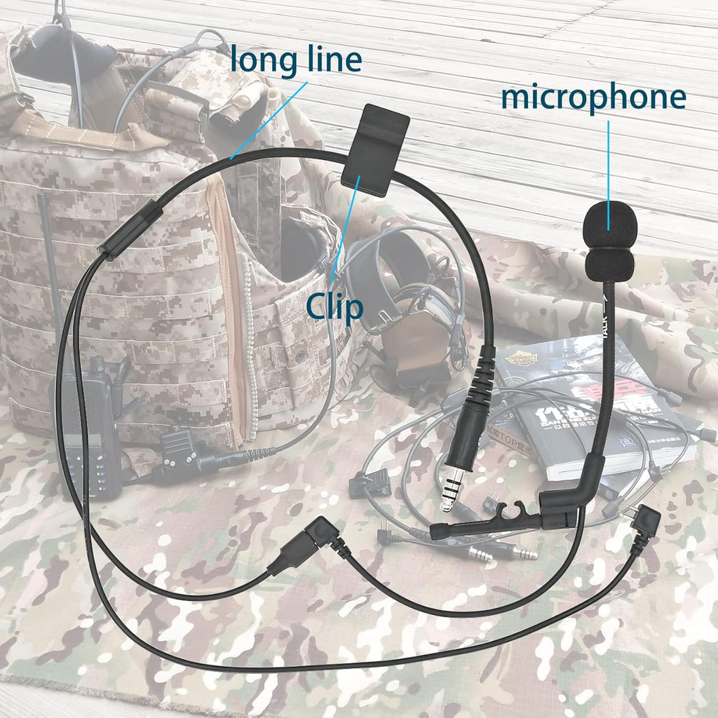 2 Pack PTT Boom Microphone for Headsets U893