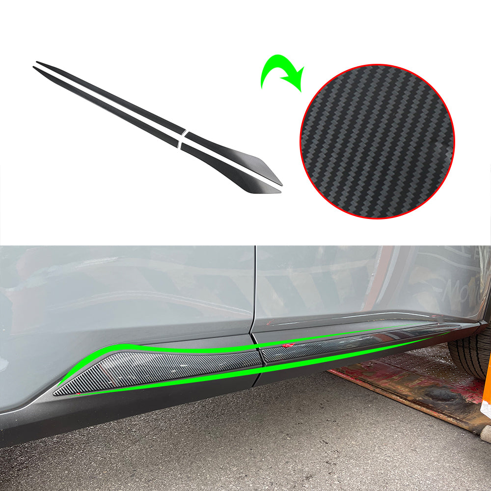ABS Imitate Carbon Fiber 4Pcs Door Side Molding Trims A1603