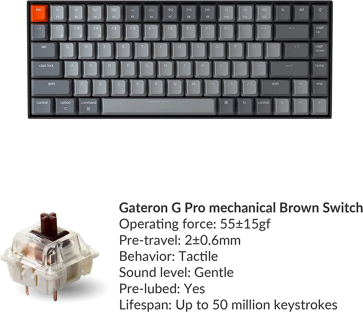 Wireless Backlit Keyboard Gateron G Pro Brown Z7202