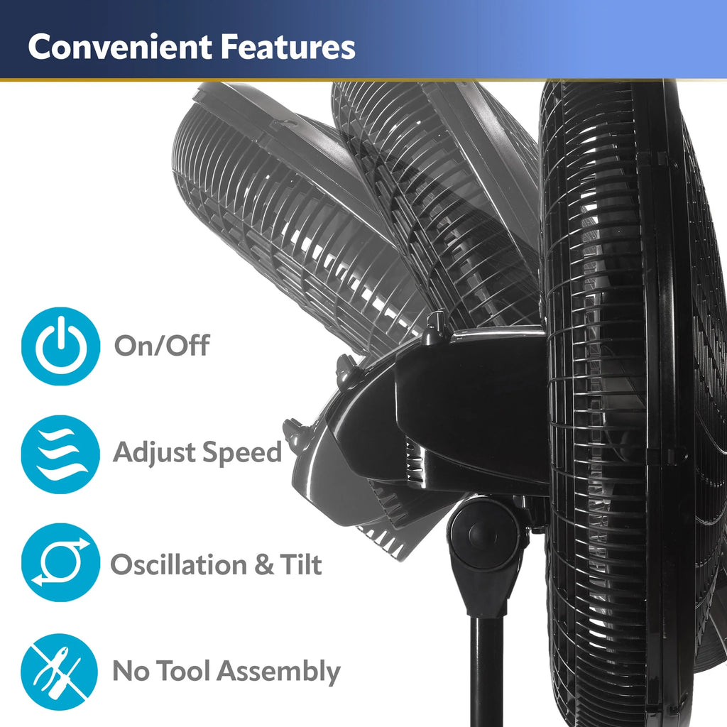 18 Oscillating 3-Speed Pedestal Fan H2588