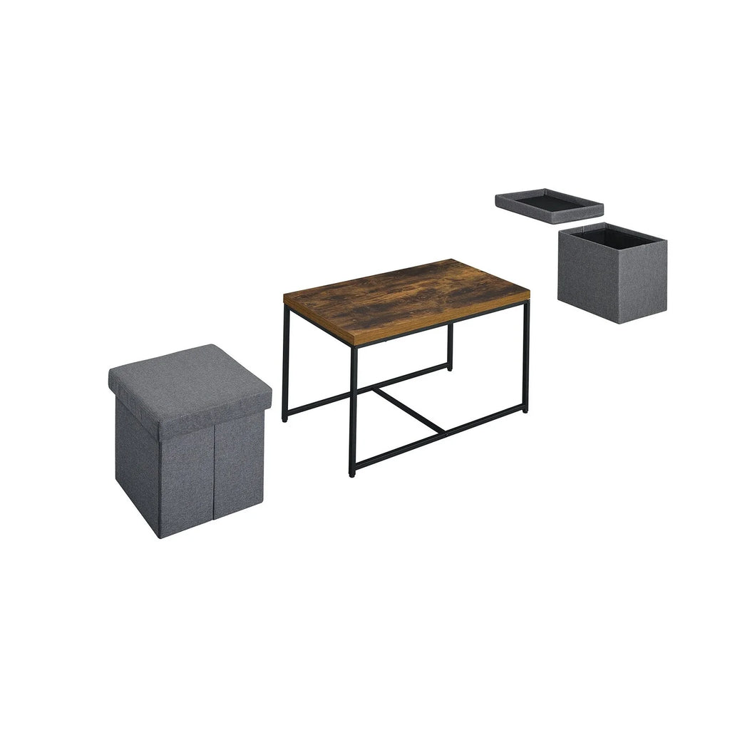 Oak Wood Grain 3 Piece Coffee Table Set P21068