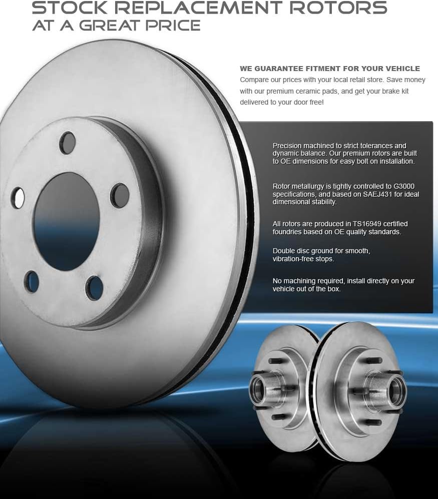 8 Lug Brake Disc Rotors with Ceramic Brake Pads I41341