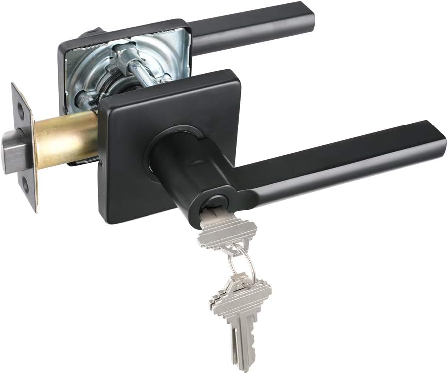 (3Pack) Keyed Alike Entry Lever Lock in Venetian Matt Black D65127