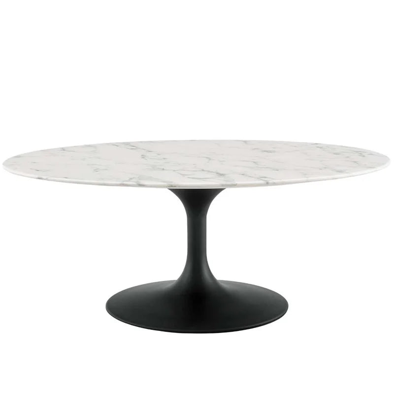 42" Oval Top Modern Metal Coffee Table N149467